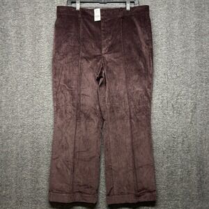 Ann Taylor The Crop Trouser Size 14 Brown Velvet High Rise Hits Above Ankle